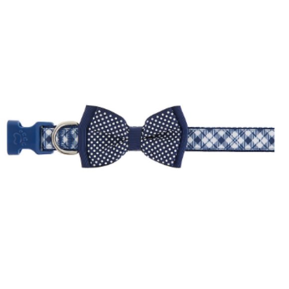Top Paw Other - Top Paw Blue Plaid Bow Tie Dog Pet Collar m nwt